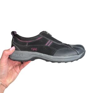 Ryka Black Pink Zip Slip-On Shoes Women’s Size 8 Trail Walking Outdoor Comfort